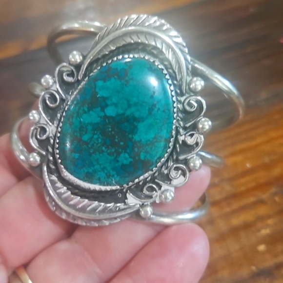 Signed Navajo Sampson Gray Sterling Silver 925 Royston Turquoise Jewelry Suite - Picture 5 of 10